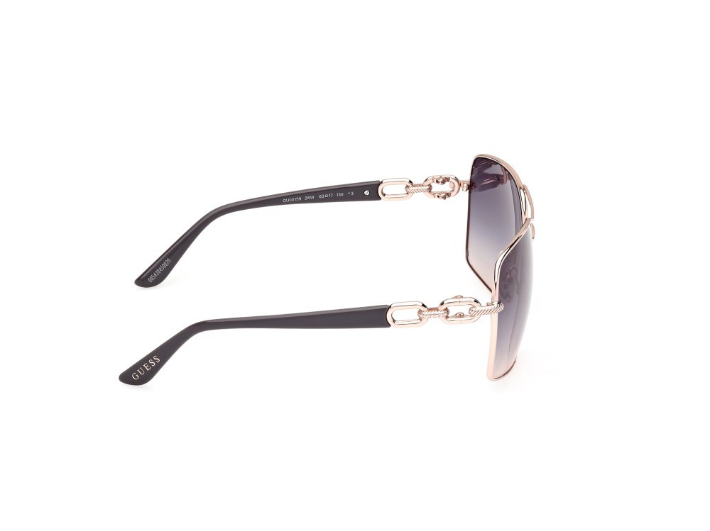 Occhiali da sole Guess GU00159 (28W) colore oro rosè lucido forma navigator lenti blu sfumato