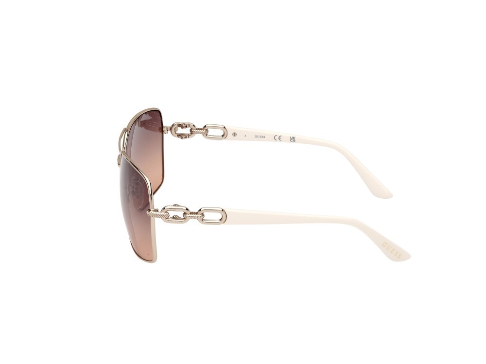 Occhiali da sole Guess GU00159 (32B) colore oro pallido lucido forma navigator lenti fumo grad.