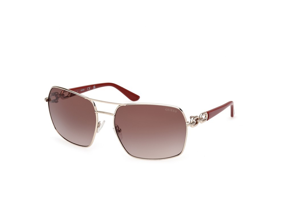 Occhiali da sole Guess GU00159 (32F) colore oro pallido lucido forma navigator lenti marrone sfumato