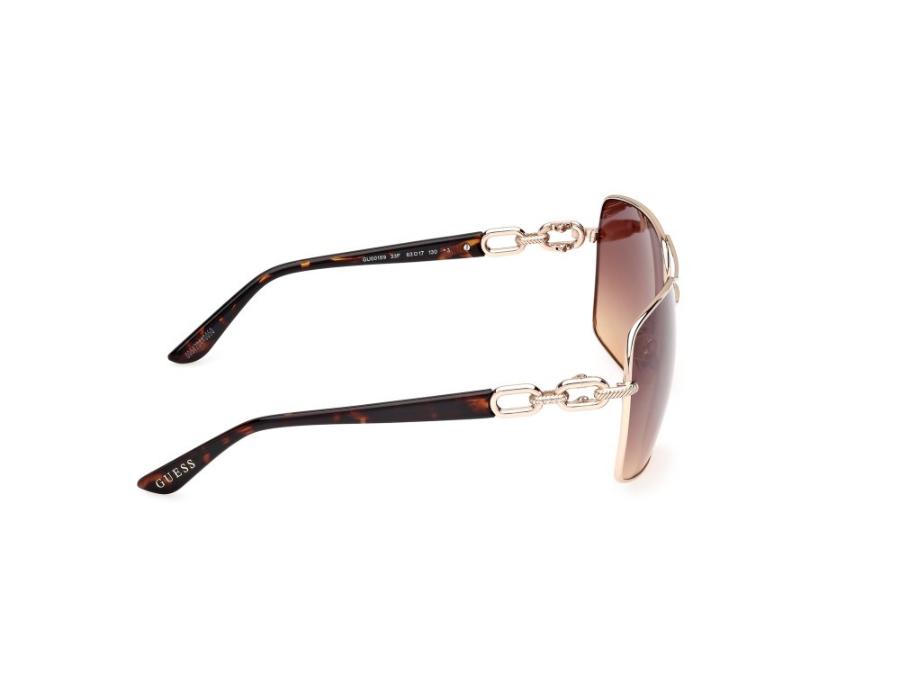 Occhiali da sole Guess GU00159 (33F) colore oro pallido lucido forma navigator lenti marrone sfumato