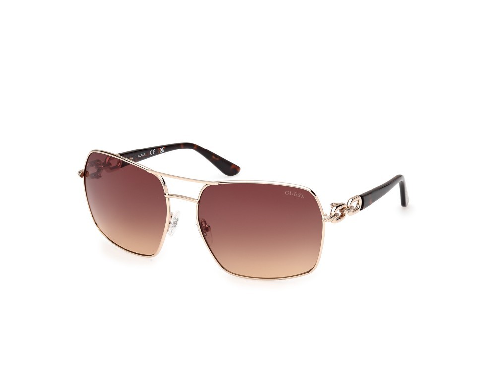 Occhiali da sole Guess GU00159 (33F) colore oro pallido lucido forma navigator lenti marrone sfumato