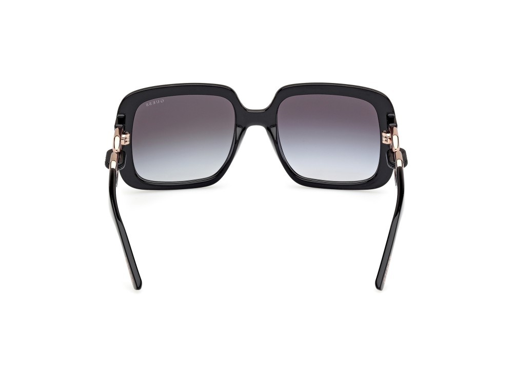 Occhiali da sole Guess GU00161 (01B) colore nero lucido - oro rosè lucido forma quadrato lenti fumo grad.