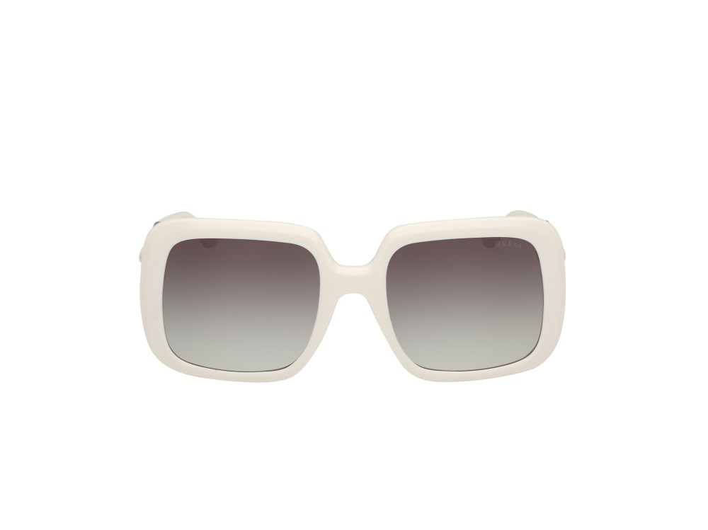 Sonnenbrillen Guess GU00161 (21P) farbe bianco lucido - oro pallido lucido form quadratisch gläser verde sfumato