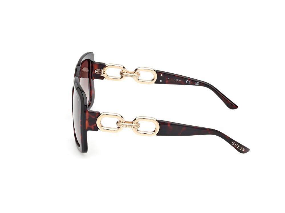 Occhiali da sole Guess GU00161 (52F) colore avana scura - oro pallido lucido forma quadrato lenti marrone sfumato