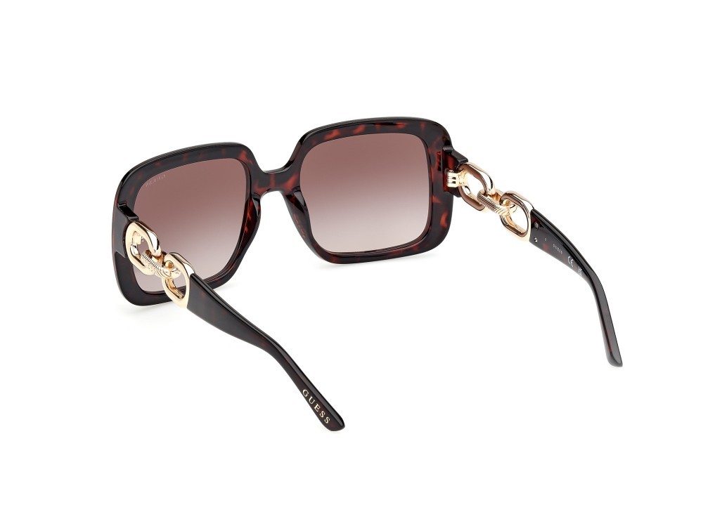 Occhiali da sole Guess GU00161 (52F) colore avana scura - oro pallido lucido forma quadrato lenti marrone sfumato