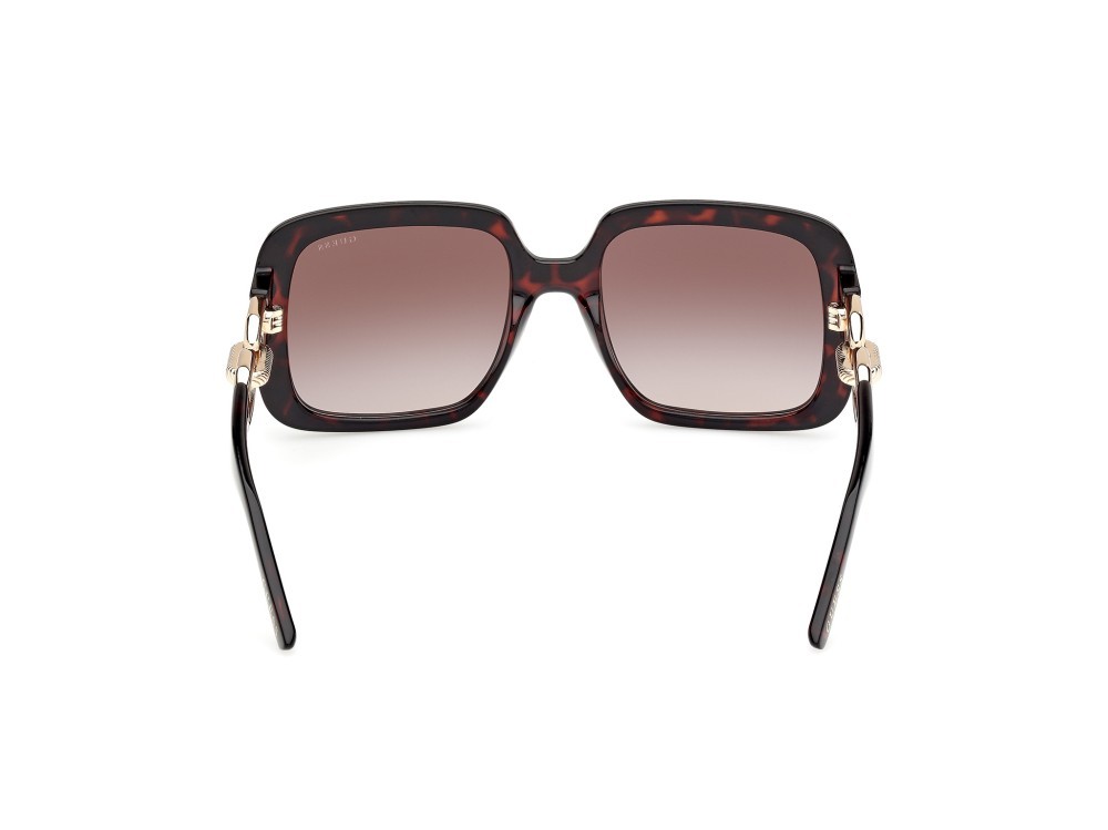 Occhiali da sole Guess GU00161 (52F) colore avana scura - oro pallido lucido forma quadrato lenti marrone sfumato