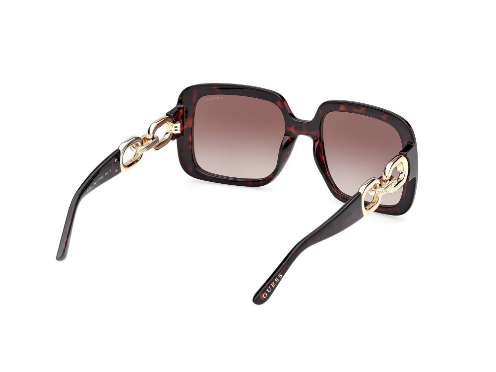 Occhiali da sole Guess GU00161 (52F) colore avana scura - oro pallido lucido forma quadrato lenti marrone sfumato