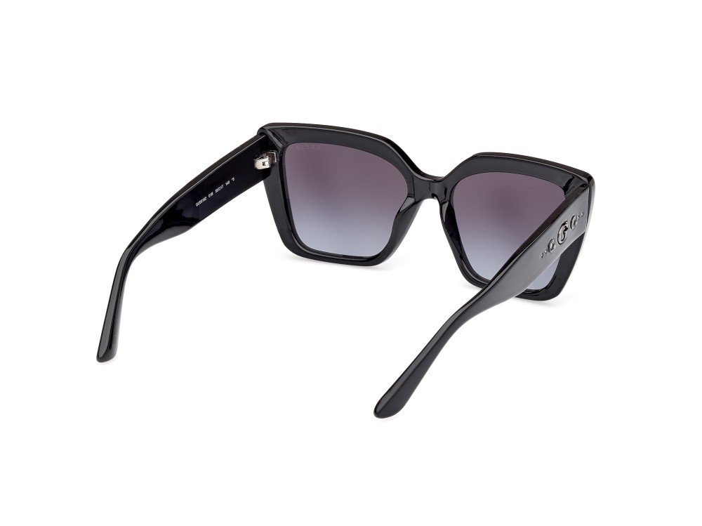 Occhiali da sole Guess GU00162 (01B) colore nero lucido forma farfalla lenti fumo grad.