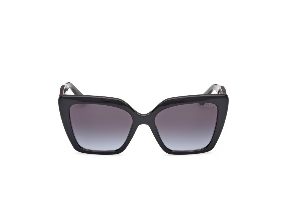 Occhiali da sole Guess GU00162 (01B) colore nero lucido forma farfalla lenti fumo grad.