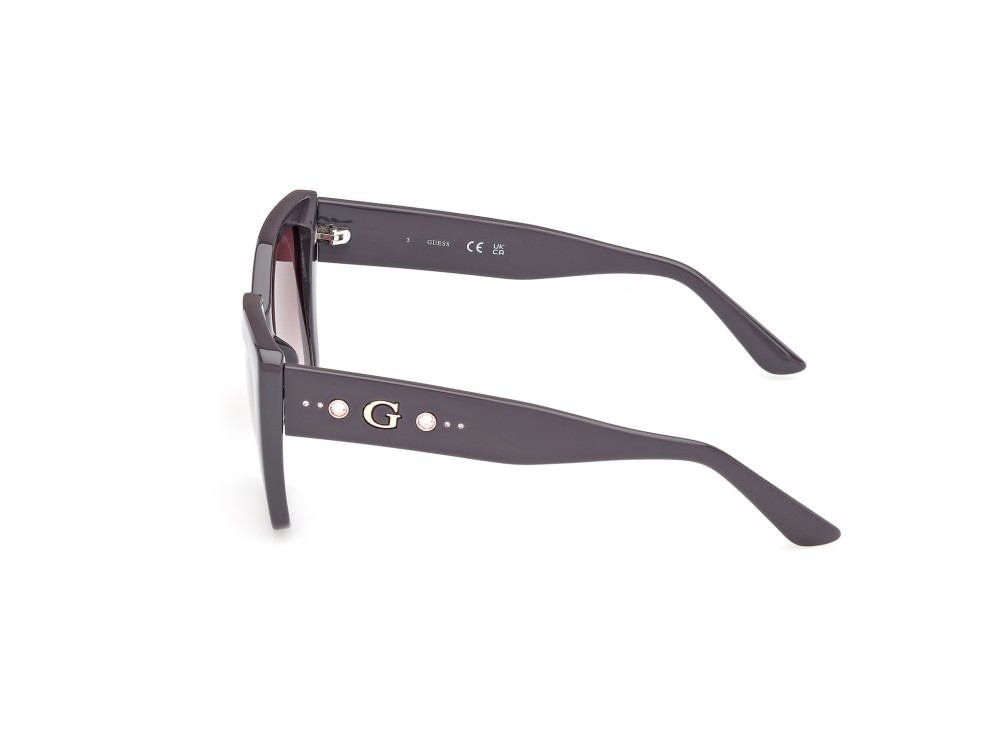 Sunglasses Guess GU00162 (20F) color grigio lucido shape butterfly lenses marrone sfumato