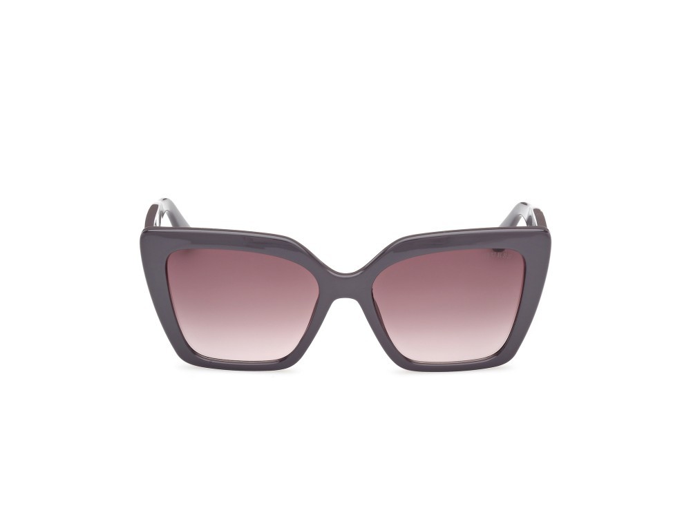 Sunglasses Guess GU00162 (20F) color grigio lucido shape butterfly lenses marrone sfumato