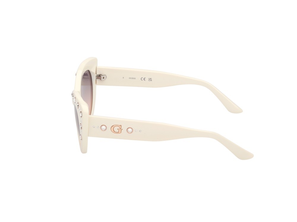 Sonnenbrillen Guess GU00163 (21B) farbe bianco lucido form cat-eye gläser fumo grad.