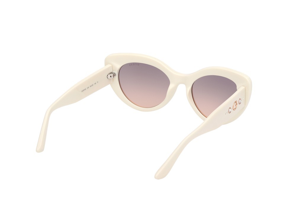 Sonnenbrillen Guess GU00163 (21B) farbe bianco lucido form cat-eye gläser fumo grad.