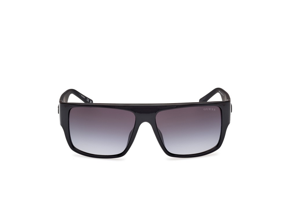 Occhiali da sole Guess GU00165 (01B) colore nero lucido - nero opaco forma rettangolare lenti fumo grad.