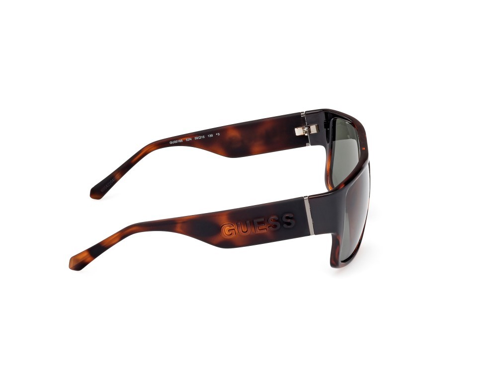 Occhiali da sole Guess GU00165 (52N) colore avana scura forma rettangolare lenti verde