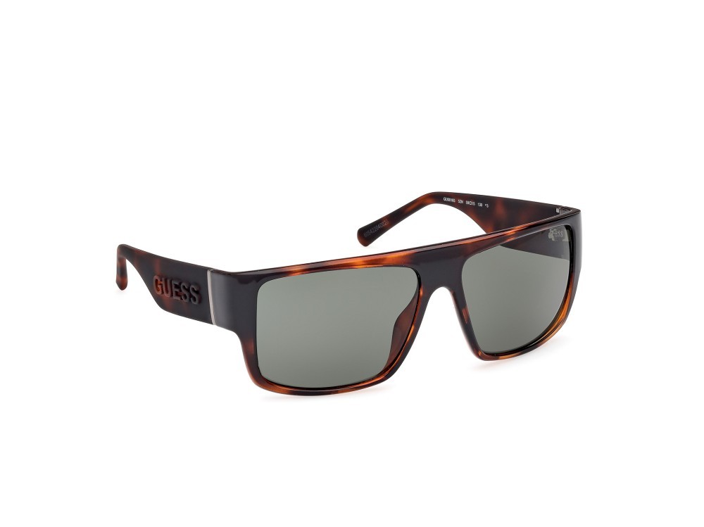 Occhiali da sole Guess GU00165 (52N) colore avana scura forma rettangolare lenti verde