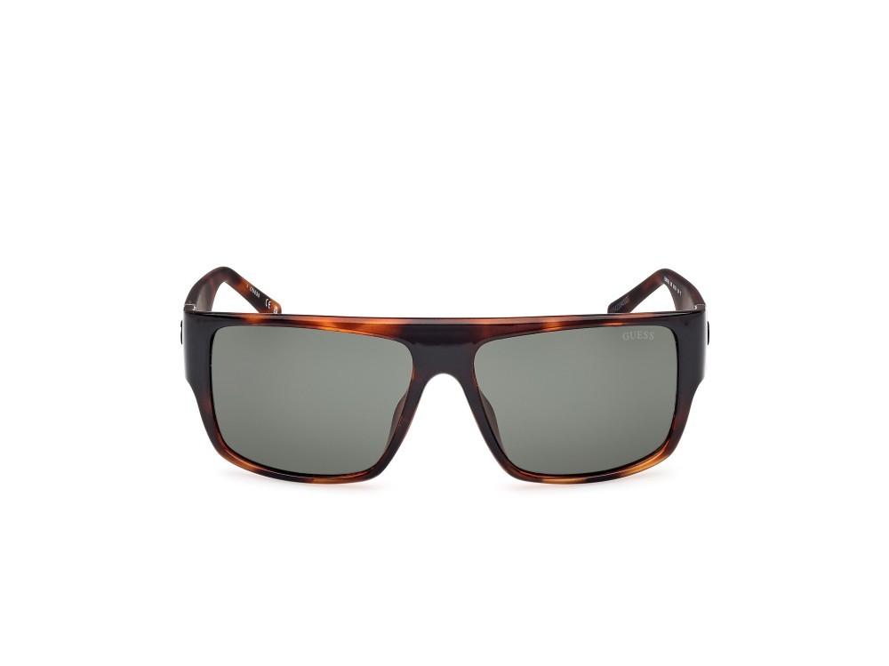 Occhiali da sole Guess GU00165 (52N) colore avana scura forma rettangolare lenti verde