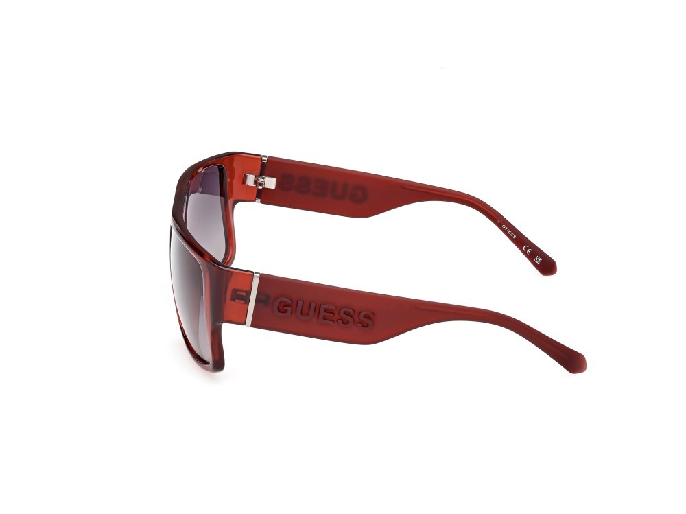 Sonnenbrillen Guess GU00165 (66B) farbe rosso scuro lucido - rosso scuro opaco form rechteckig gläser fumo grad.