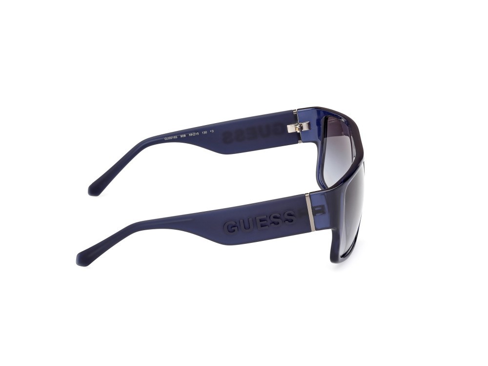 Sonnenbrillen Guess GU00165 (90B) farbe blu lucido - blu opaco form rechteckig gläser fumo grad.