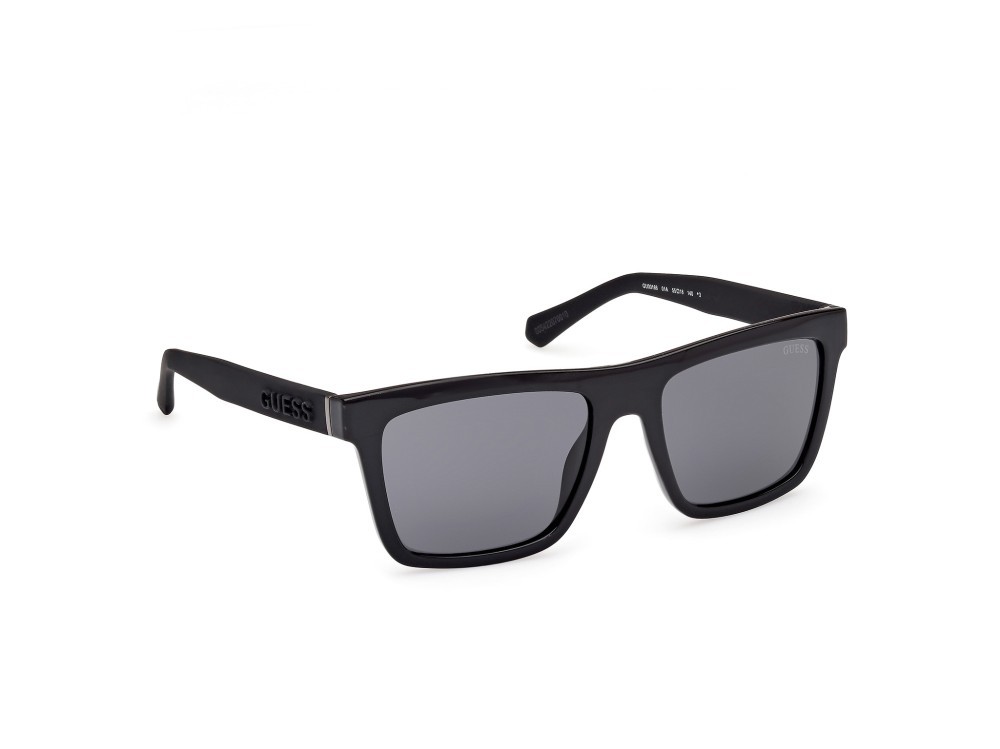 Occhiali da sole Guess GU00166 (01A) colore nero lucido - nero opaco forma quadrato lenti blu sfumato