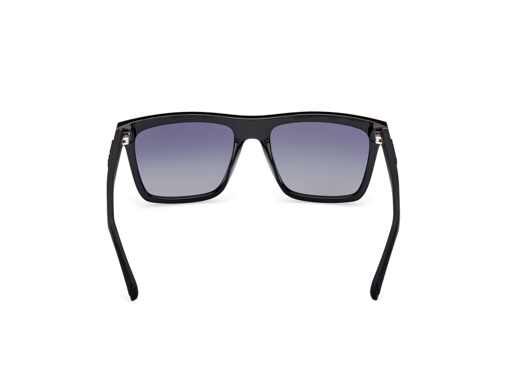 Occhiali da sole Guess GU00166 (01D) colore nero lucido - nero opaco forma quadrato lenti fumo polarizzato