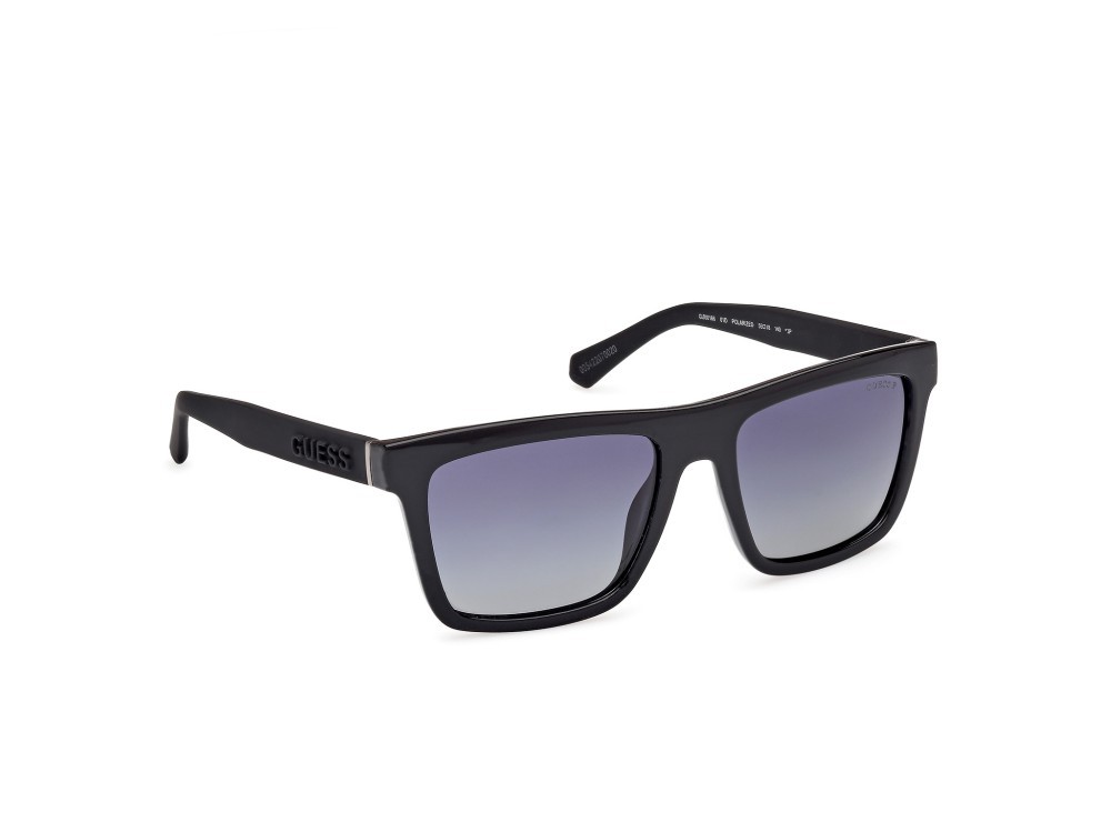 Occhiali da sole Guess GU00166 (01D) colore nero lucido - nero opaco forma quadrato lenti fumo polarizzato