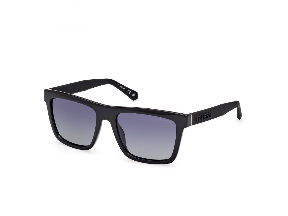 Occhiali da sole Guess GU00166 (01D) colore nero lucido - nero opaco forma quadrato lenti fumo polarizzato