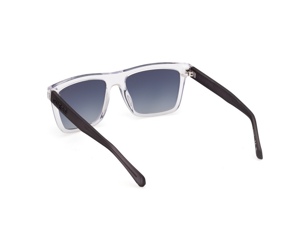 Occhiali da sole Guess GU00166 (26W) colore cristallo - grigio opaco forma quadrato lenti blu sfumato