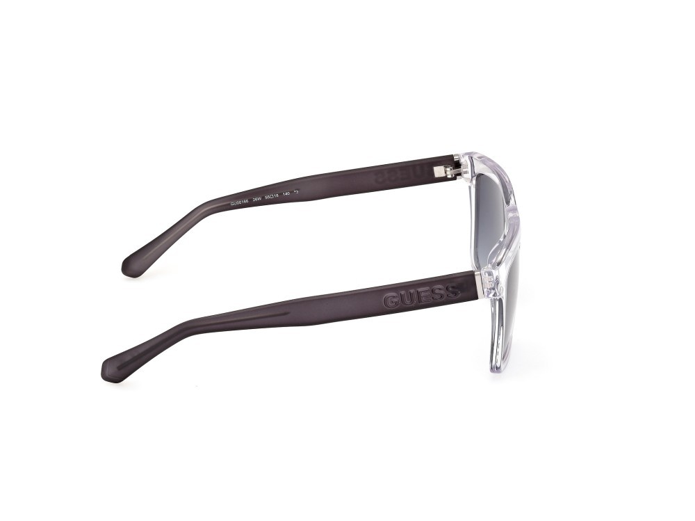 Occhiali da sole Guess GU00166 (26W) colore cristallo - grigio opaco forma quadrato lenti blu sfumato