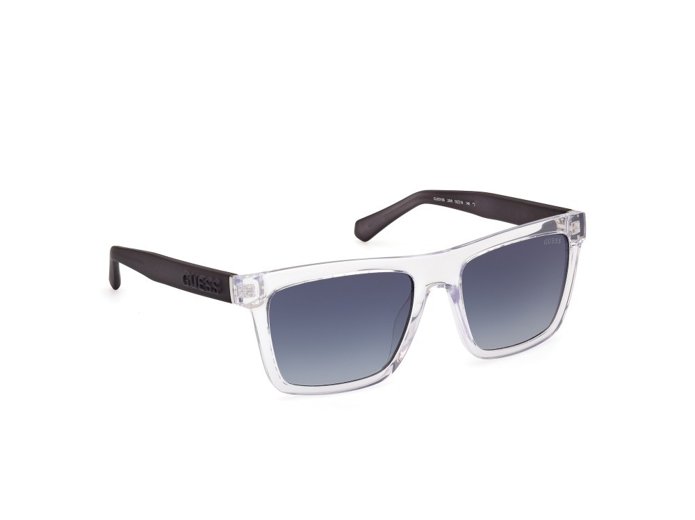 Occhiali da sole Guess GU00166 (26W) colore cristallo - grigio opaco forma quadrato lenti blu sfumato