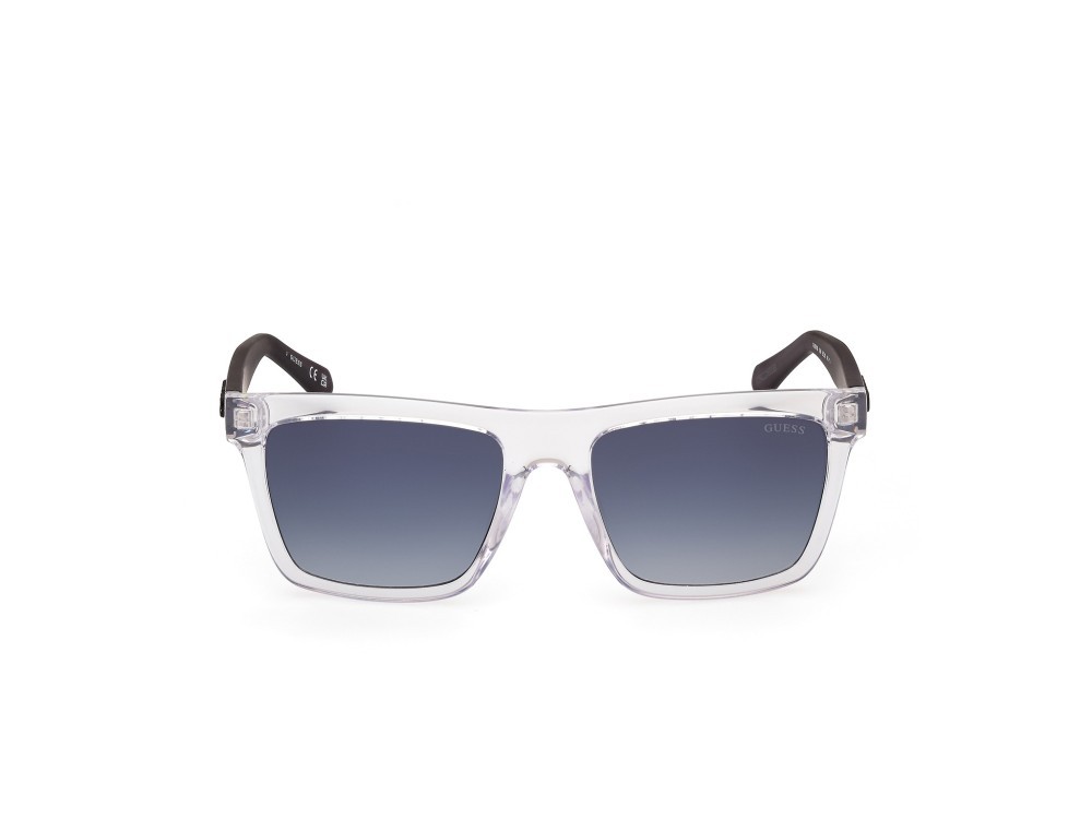 Occhiali da sole Guess GU00166 (26W) colore cristallo - grigio opaco forma quadrato lenti blu sfumato