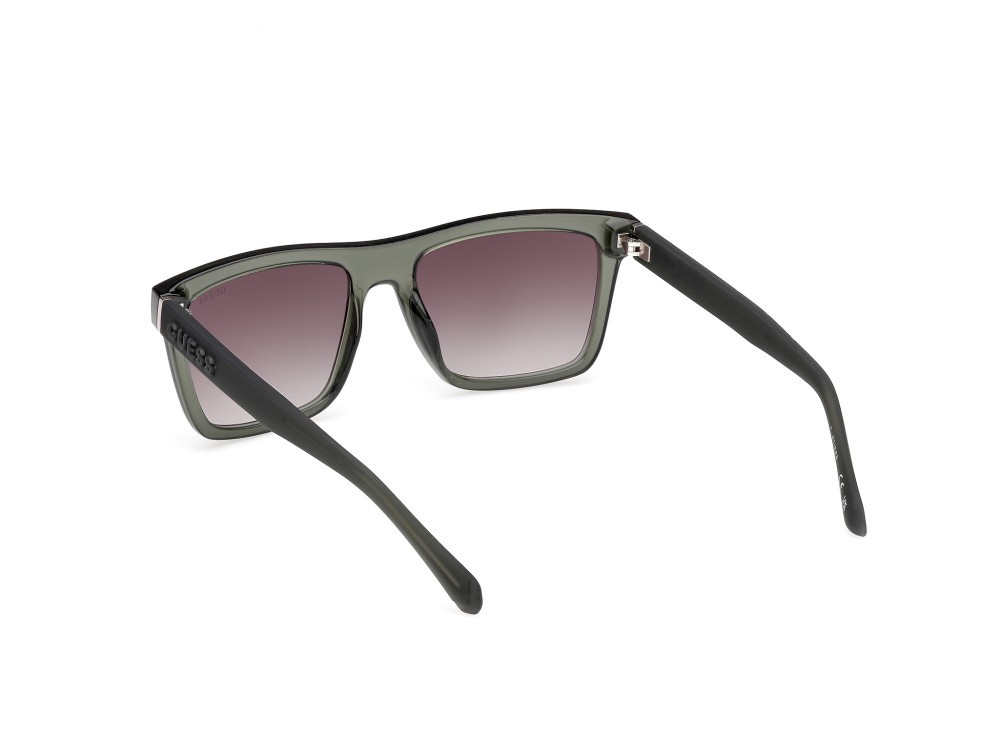 Occhiali da sole Guess GU00166 (96P) colore verde scuro lucido - verde scuro opaco forma quadrato lenti verde sfumato