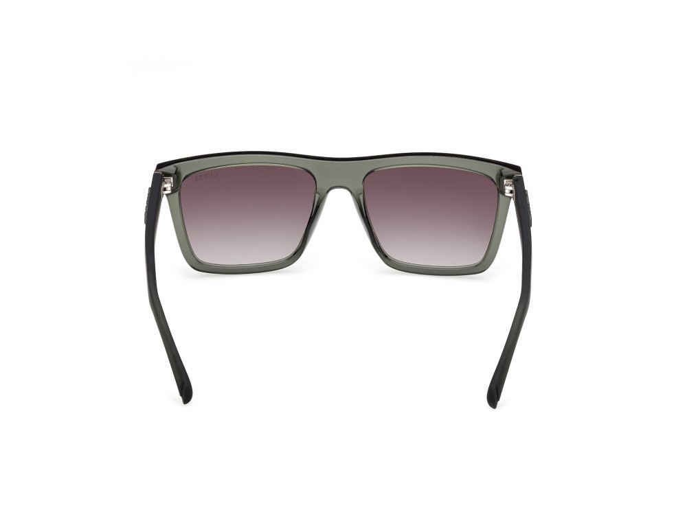 Occhiali da sole Guess GU00166 (96P) colore verde scuro lucido - verde scuro opaco forma quadrato lenti verde sfumato