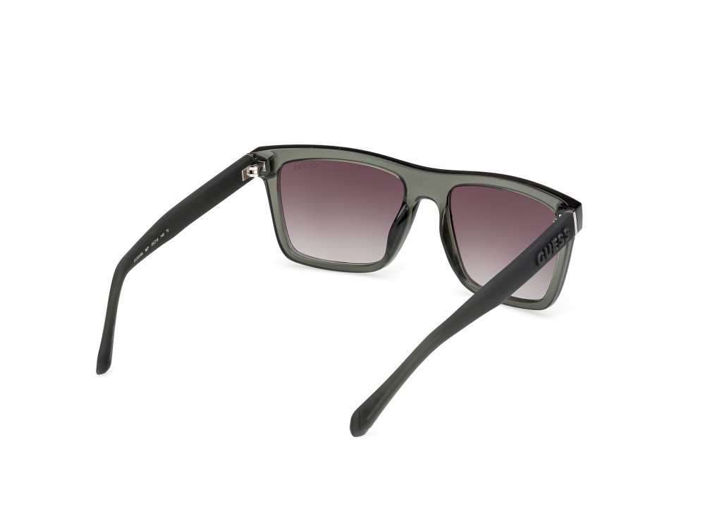 Occhiali da sole Guess GU00166 (96P) colore verde scuro lucido - verde scuro opaco forma quadrato lenti verde sfumato