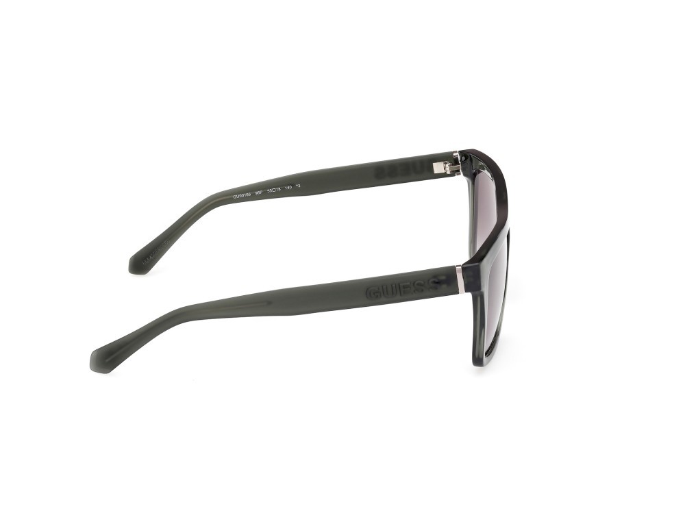 Occhiali da sole Guess GU00166 (96P) colore verde scuro lucido - verde scuro opaco forma quadrato lenti verde sfumato