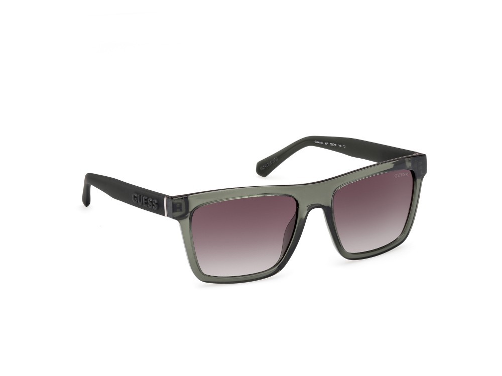 Occhiali da sole Guess GU00166 (96P) colore verde scuro lucido - verde scuro opaco forma quadrato lenti verde sfumato
