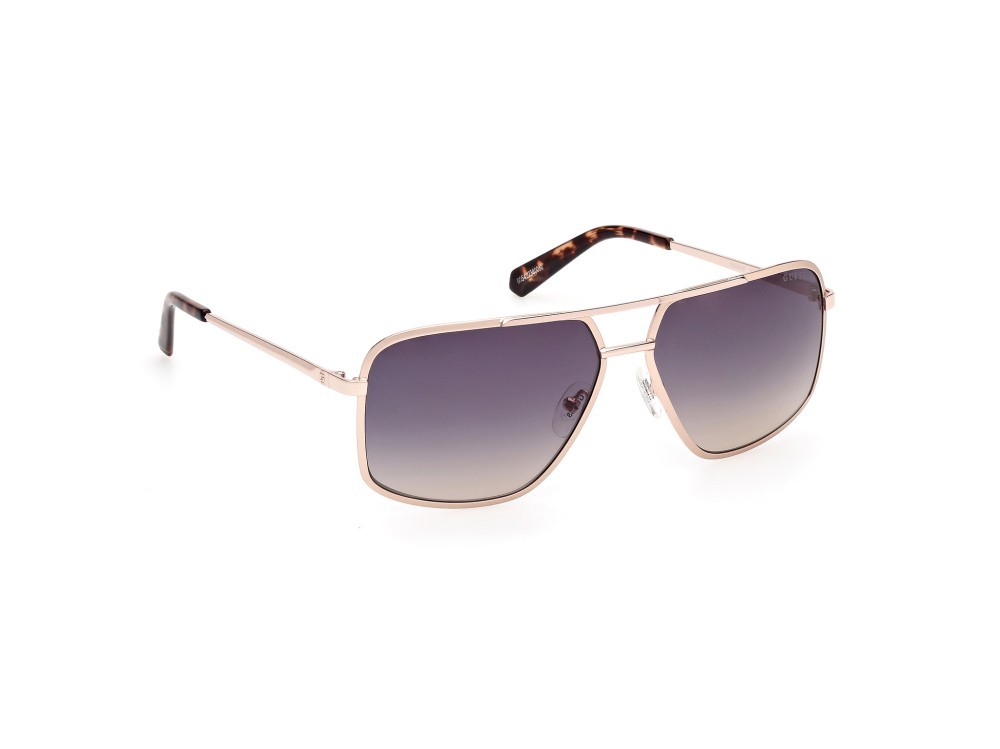 Occhiali da sole Guess GU00167 (32W) colore oro pallido opaco - oro pallido lucido forma navigator lenti blu sfumato