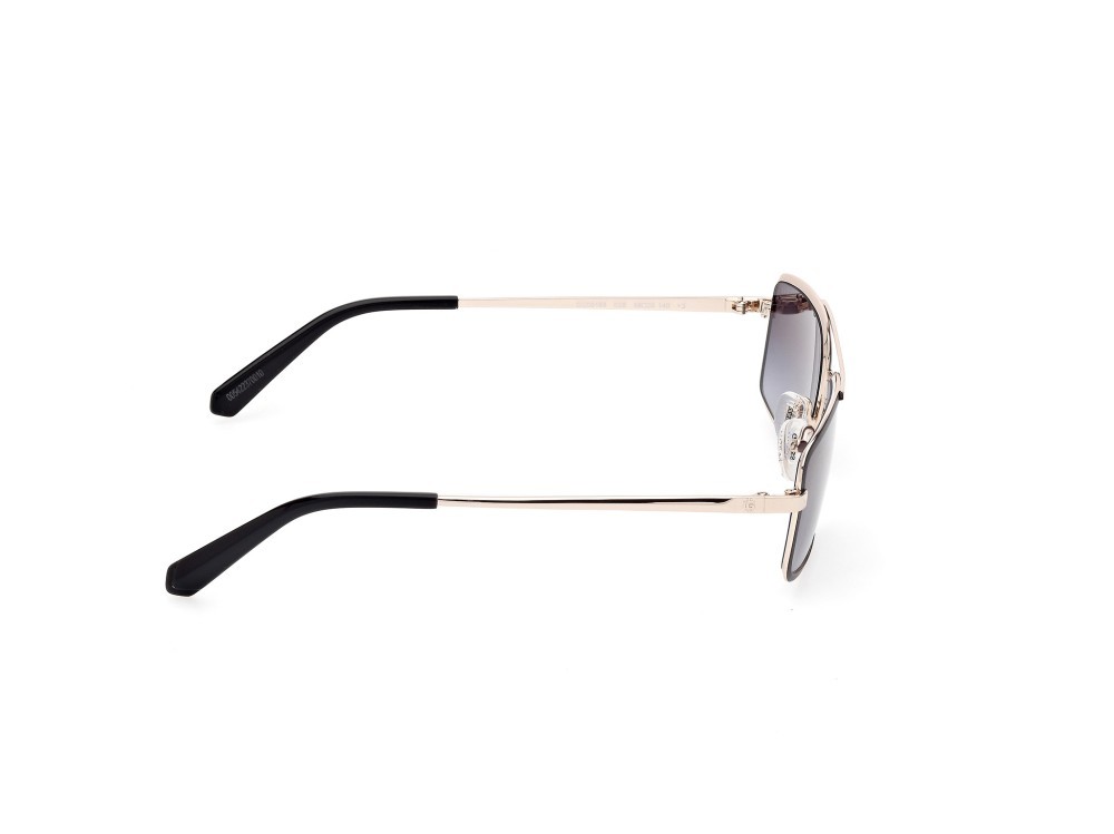 Occhiali da sole Guess GU00168 (02B) colore nero opaco - oro pallido lucido forma navigator lenti fumo grad.