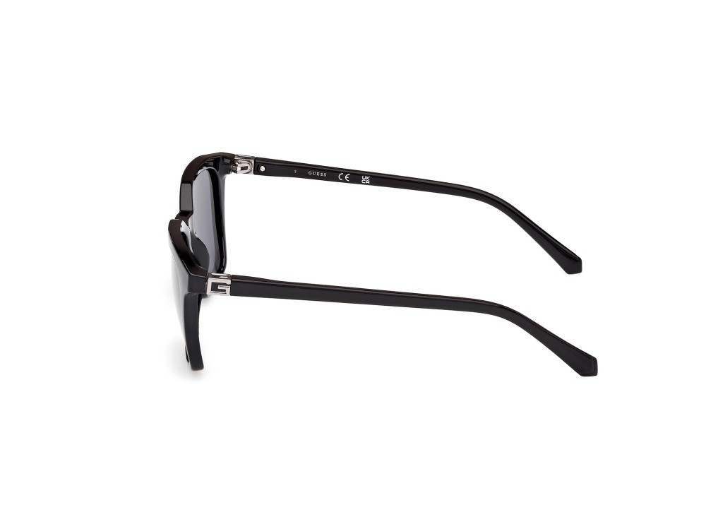 Occhiali da sole Guess GU00170 (01D) colore nero lucido forma quadrato lenti fumo polarizzato