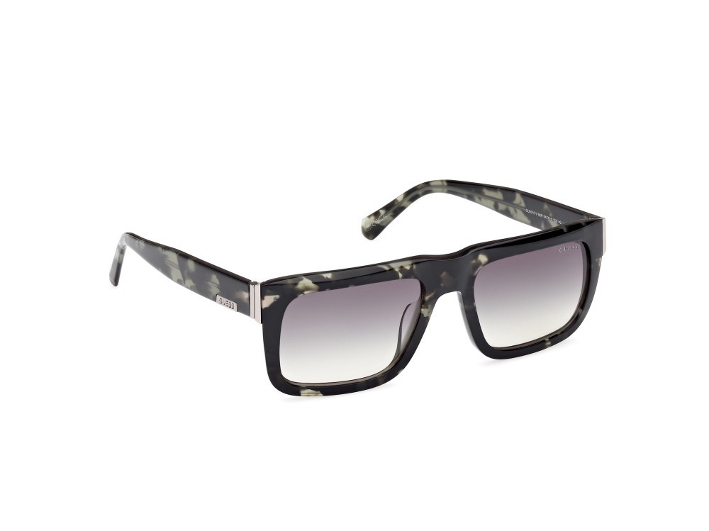 Occhiali da sole Guess GU00171 (98P) colore verde scuro - avana forma rettangolare lenti marrone sfumato