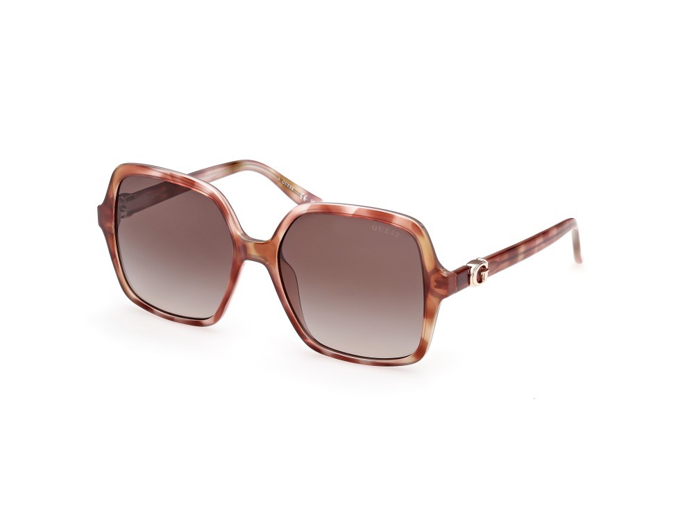 Occhiali da sole Guess GU00190 (47F) colore marrone chiaro/avana forma quadrato lenti marrone sfumato