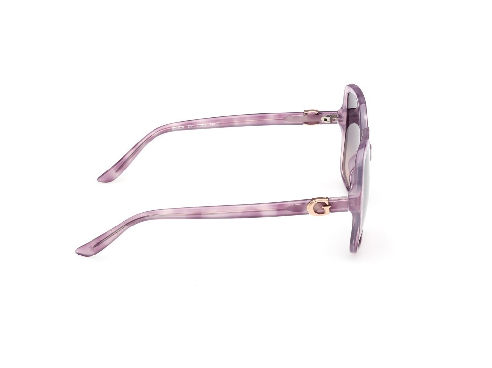 Occhiali da sole Guess GU00190 (80Z) colore lilla - avana forma quadrato lenti viola sfumato o specchiato