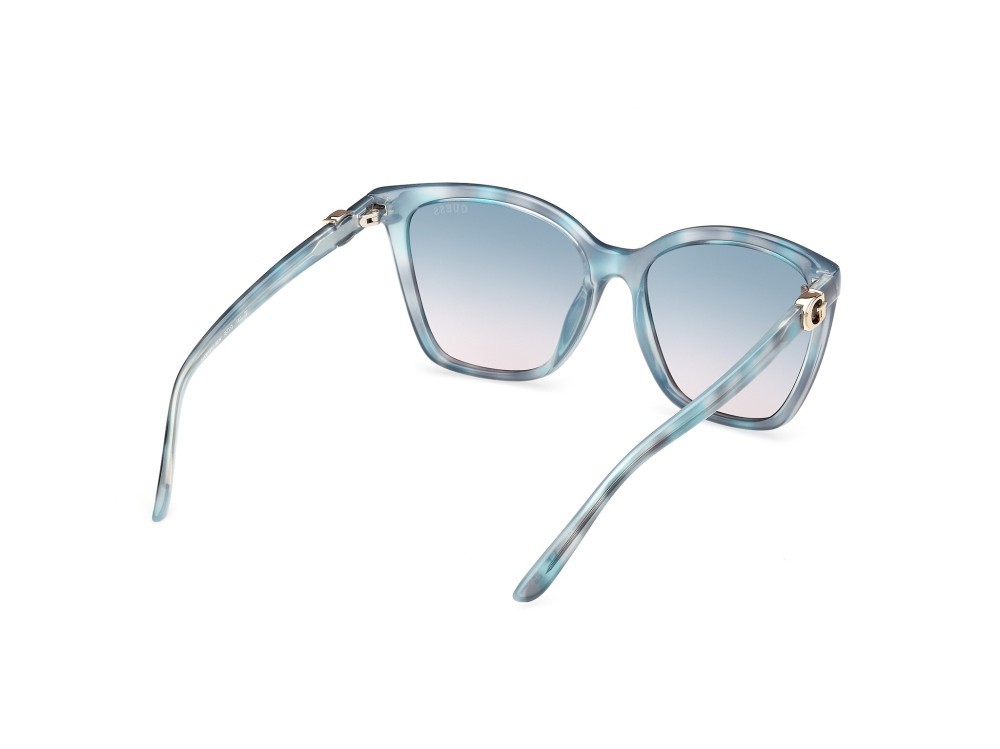 Occhiali da sole Guess GU00191 (86W) colore azzurro - avana forma quadrato lenti blu sfumato