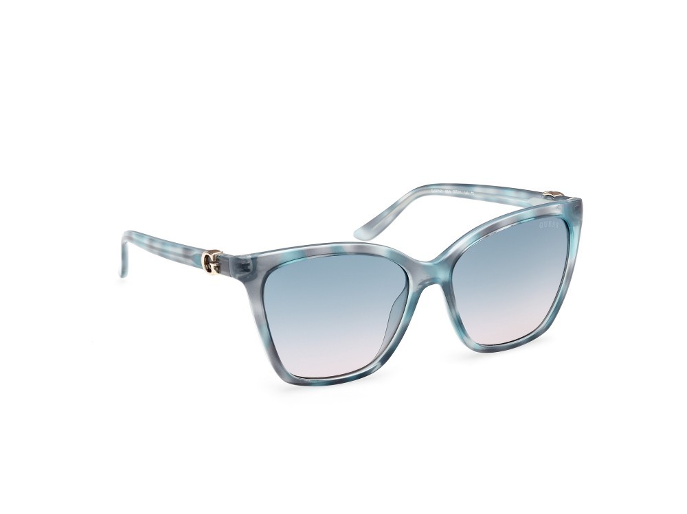 Occhiali da sole Guess GU00191 (86W) colore azzurro - avana forma quadrato lenti blu sfumato