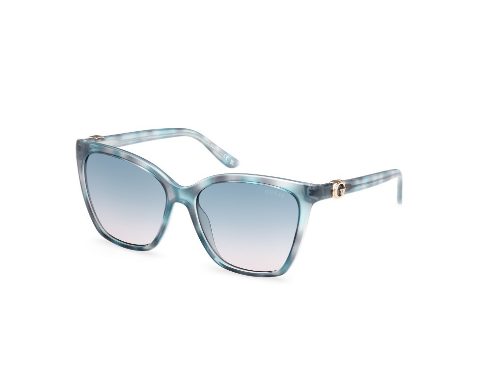 Occhiali da sole Guess GU00191 (86W) colore azzurro - avana forma quadrato lenti blu sfumato