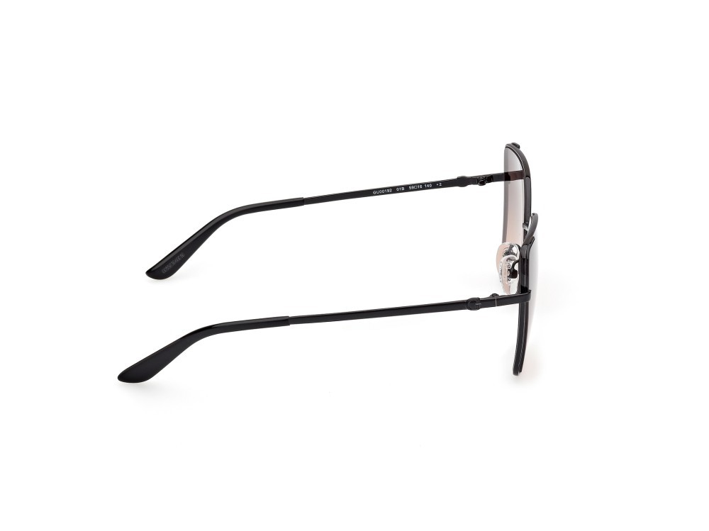 Occhiali da sole Guess GU00192 (01B) colore nero lucido forma farfalla lenti fumo grad.