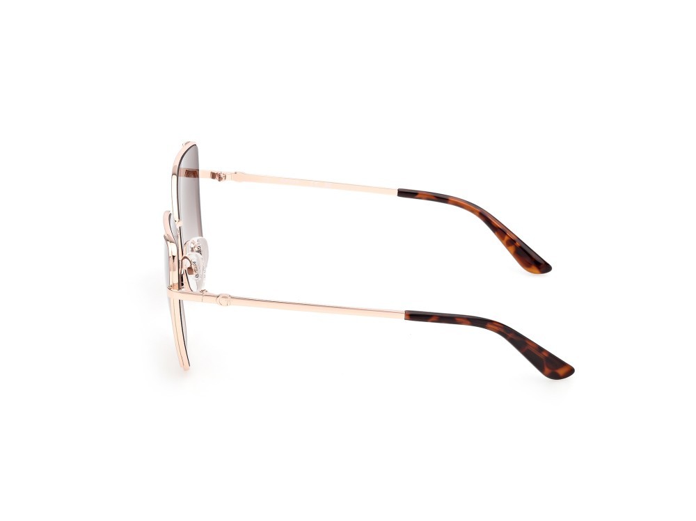 Occhiali da sole Guess GU00192 (28F) colore oro rosé lucido forma farfalla lenti marrone sfumato