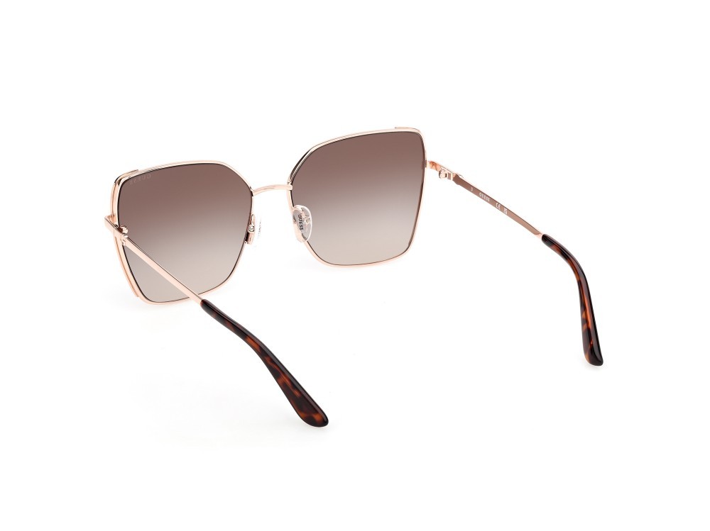 Occhiali da sole Guess GU00192 (28F) colore oro rosé lucido forma farfalla lenti marrone sfumato