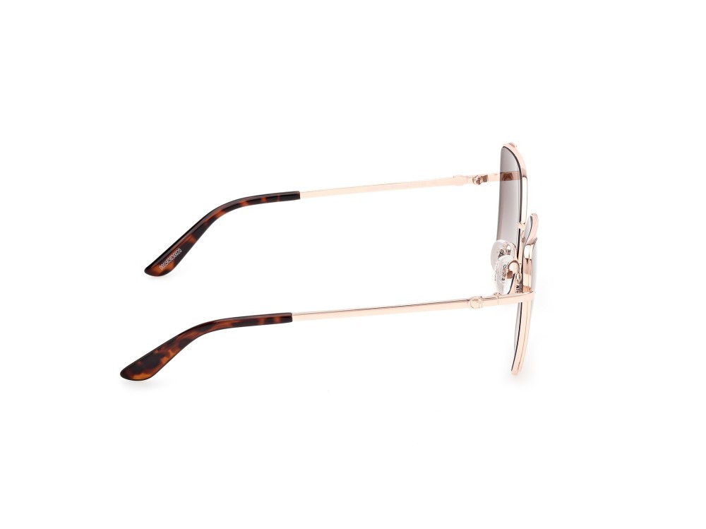 Occhiali da sole Guess GU00192 (28F) colore oro rosé lucido forma farfalla lenti marrone sfumato