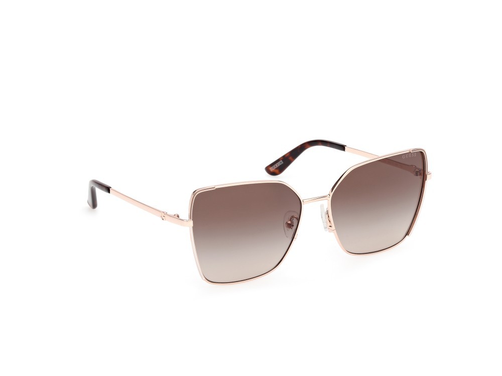Occhiali da sole Guess GU00192 (28F) colore oro rosé lucido forma farfalla lenti marrone sfumato